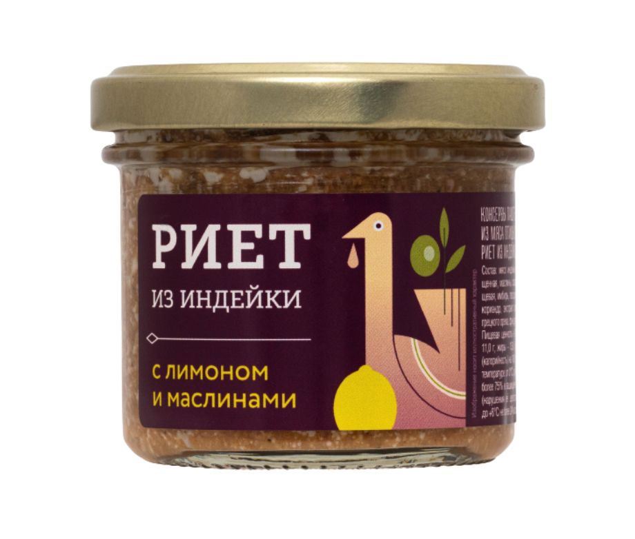 МД Риет из индейки с лимоном и маслинами 100 гр (Медовый дом)