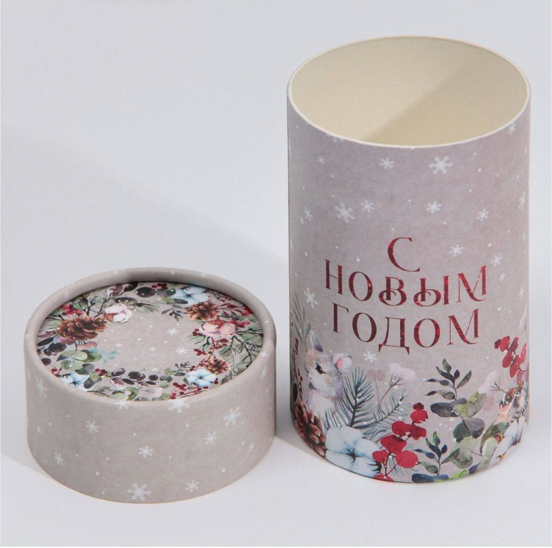 Зимний чай в новогоднем тубусе Новогодний подарок 8*14,5