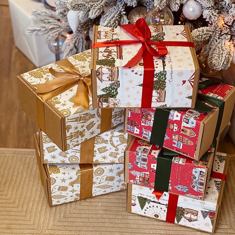 Новогодняя крафт коробка